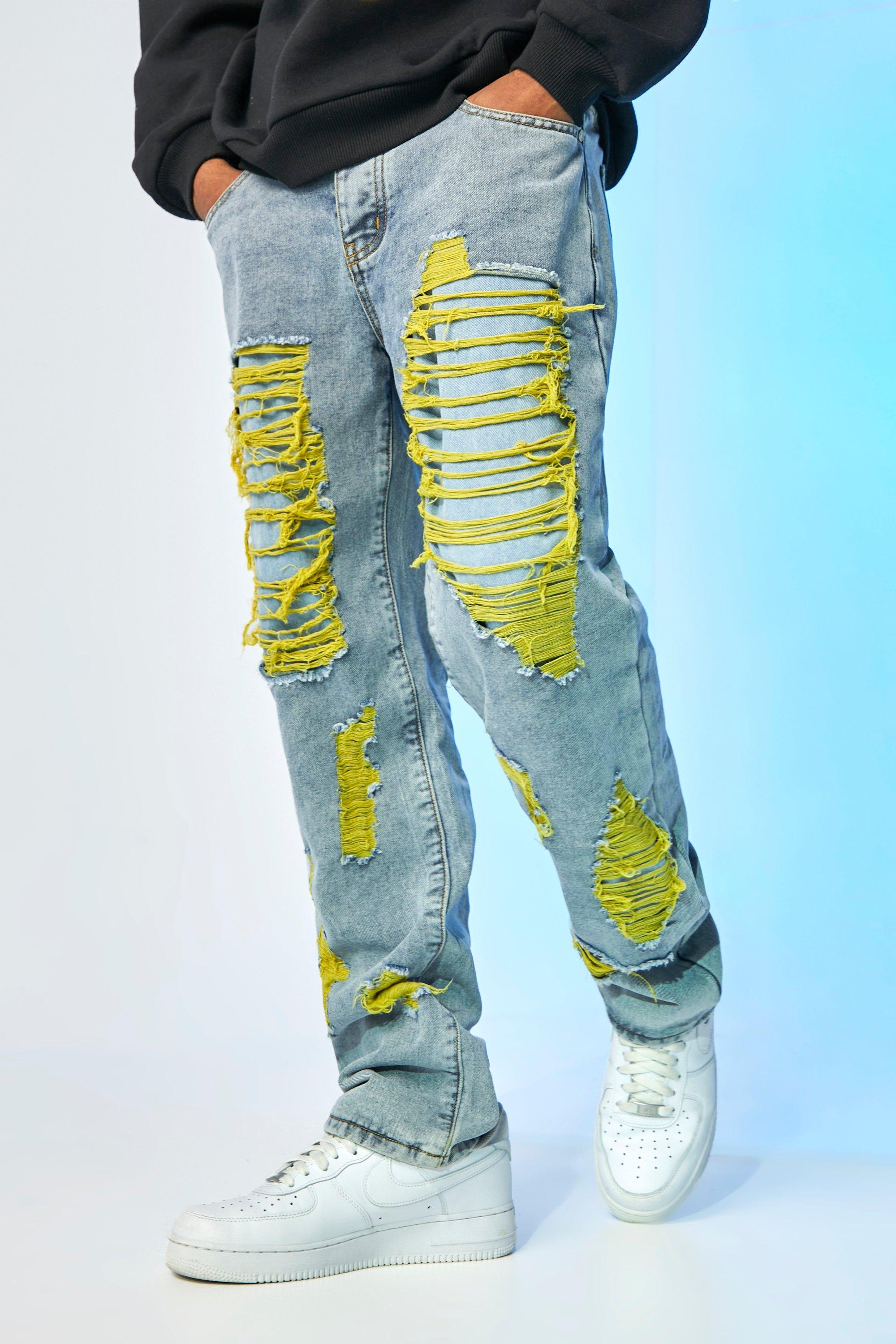 Blue and yellow on sale jeans